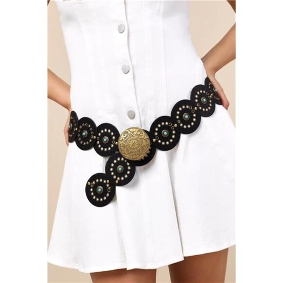 ✨ Vintage Hollow Wide Disc Belt – Adjustable PU Leather Waist Belt - Picture 5 of 6